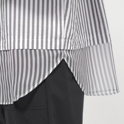 【カタログ掲載品】【ウォッシャブル】シアーコンビストライプロングシャツ（Ｕ５Ｍ１４５６２＿＿）