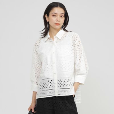 ＜EVEX by KRIZIA (Women)＞【カタログ掲載品】【ウォッシャブル】タイルエンブロイダリーブラウス（Ｕ５Ｍ１５５６５＿＿）