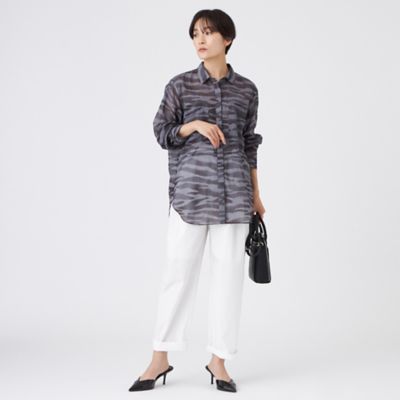 はなこはなはな 　21SS theoryluxe ウォッシャブルスキッパー TCライトタンブラー 5分袖ビブフロントスキッパーシャツ
