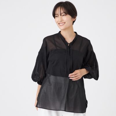 ＜EVEX by KRIZIA (Women)＞【接触冷感】【ウォシャブル】シアーボイルプルオーバーブラウス（Ｕ５Ｍ２１６１３＿＿）