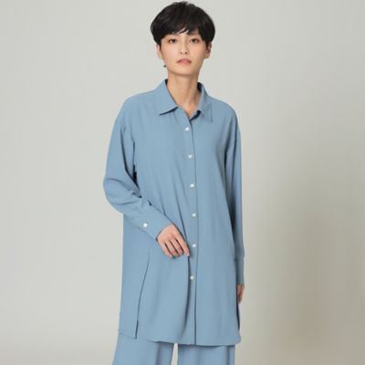 ＜EVEX by KRIZIA (Women)＞【ウォッシャブル】【ＵＶ対策】ストレッチバックサテンロングシャツ（Ｕ５Ｍ３１１１７＿＿）