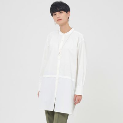 EVEX by KRIZIA (Women)/エヴェックス　バイ　クリツィア 【ウォッシャブル】【接触冷感】【吸水速乾】【UV対策】ソフトタイプライタースタンドカラーロングシャツ(U5M33303__)