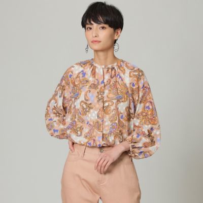 ＜EVEX by KRIZIA (Women)＞＊Ｗｉｎｇｓ掲載＊【ウォッシャブル】ジャカードシフォンペイズリーブラウス（Ｕ５Ｍ６３１７１＿＿）