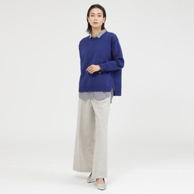 1回着　美品　マカフィー　23SS ウォッシャブル 春　ニット　ホワイト　S カタログ掲載品】【100回洗っても型崩れしない