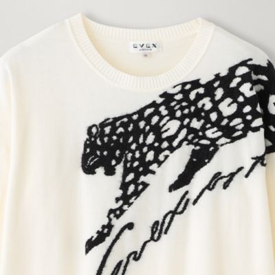 カタログ掲載品】【ウォッシャブル】ラメパンサーインターシャニット