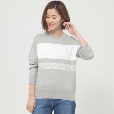 ＜EVEX by KRIZIA (Women)＞【ウォッシャブル】ゼブラボーダープルオーバーニット（Ｕ５Ｎ０５５１９＿＿）