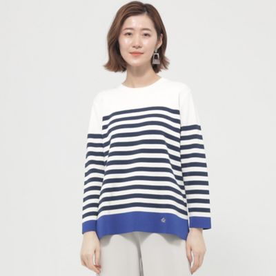 ＜EVEX by KRIZIA (Women)＞【ウォッシャブル】ミラノリブボーダーニット（Ｕ５Ｎ０６５２０＿＿）