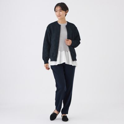 ウォッシャブル】パンサーグラデーションニットブルゾン