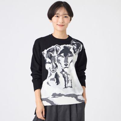 ＜EVEX by KRIZIA (Women)＞【カタログ掲載】【ウォッシャブル】ウルフインターシャニットプルオーバー（Ｕ５Ｎ１４６７３＿＿）
