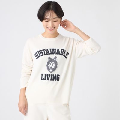 ＜EVEX by KRIZIA (Women)＞【ＳＡＮＹＯ　Ｓｔｙｌｅ　ＥＤＩＴＩＯＮ掲載】【ウォッシャブル】ウルフカレッジロゴニットプルオーバー（Ｕ５Ｎ１５６７４＿＿）