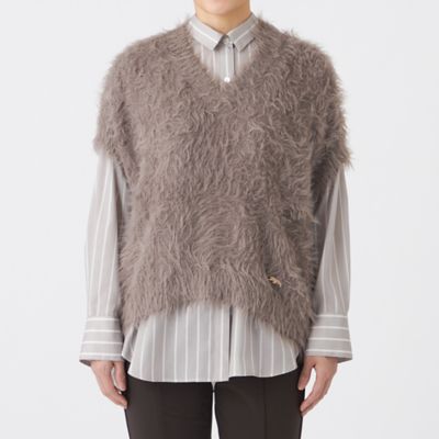 フェザータッチVネックニットベスト（U5N22691＿＿） | EVEX