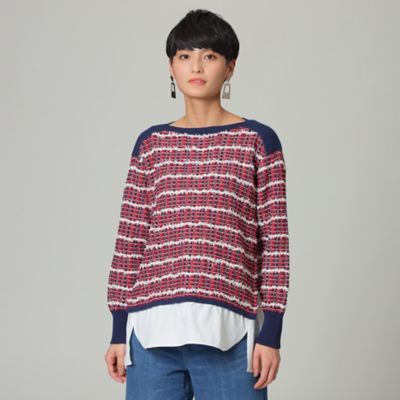 ＜EVEX by KRIZIA (Women)＞【ウォッシャブル】シャツコンビファンシーツイードニット（Ｕ５Ｎ５１１０７＿＿）
