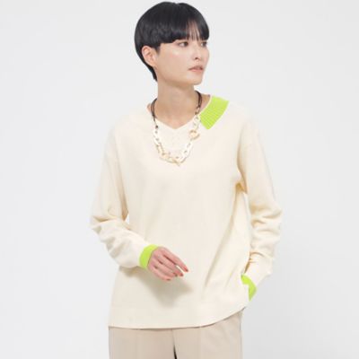 ＜EVEX by KRIZIA (Women)＞【ウォッシャブル】ポイントカラーＶネックニット（Ｕ５Ｎ５２３１７＿＿）