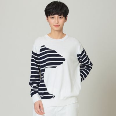 ＜EVEX by KRIZIA (Women)＞【ウォッシャブル】ボーダーベアインターシャーニット（Ｕ５Ｎ５３１２９＿＿）