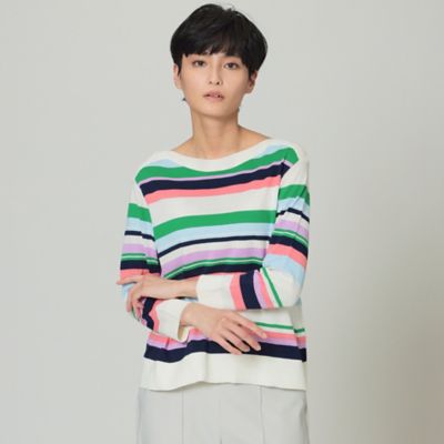 ＜EVEX by KRIZIA (Women)＞【ウォッシャブル】ハイゲージコットンボーダーニットプルオーバー（Ｕ５Ｎ５４１３０＿＿）