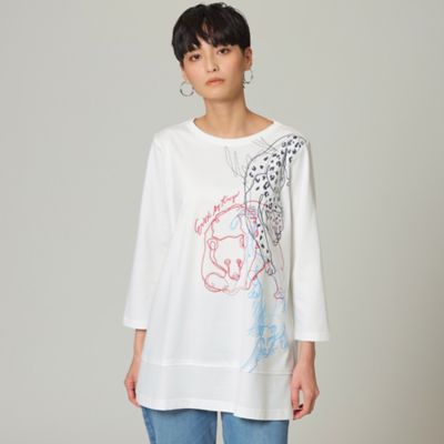 ＜EVEX by KRIZIA (Women)＞【ウォッシャブル】ギャザリングアニマルプリントカットソー（Ｕ５Ｐ０３１１９＿＿）
