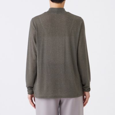 ウォッシャブル】シアーラメジャージーハイネックカットソー