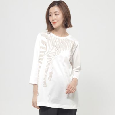 EVEX by KRIZIA (Women)/エヴェックス　バイ　クリツィア 【ウォッシャブル】ゼブラバックプリントチュニックカットソー(U5P05522__)