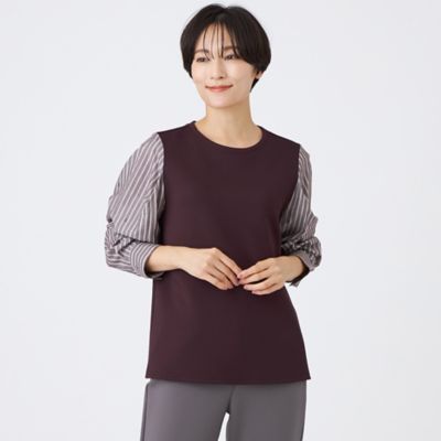 ＜EVEX by KRIZIA (Women)＞【ウォッシャブル】ストライプジャカードコンビプルオーバー（Ｕ５Ｐ０５６３１＿＿）