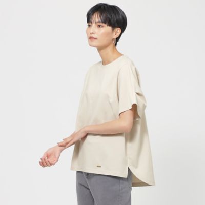 tシャツ 「接触冷感」「ウォッシャブル」モクロディシャツコンビプルオーバーカットソー レディース 接触冷感】【吸水速乾】【ウォッシャブル】モクロディプル