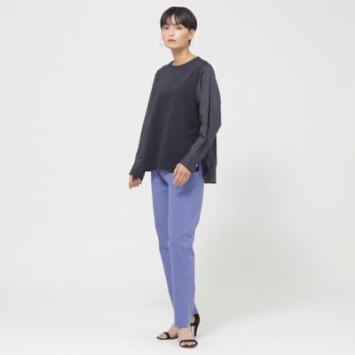 【接触冷感】【ウォッシャブル】モクロディシャツコンビプルオーバーカットソー（Ｕ５Ｐ０９３１５＿＿）
