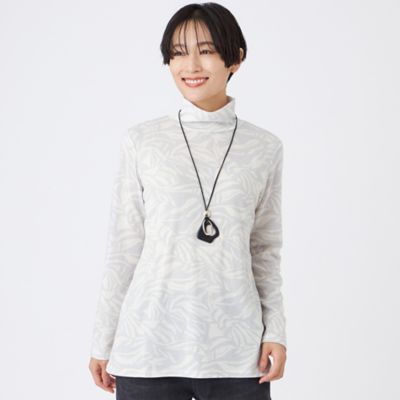 【rokh】 WHITE×BLUE トワルドジュイ ハイネック カットソー TOKYO BASIC カットソー レディース 長袖 おしゃれ ふわふわ