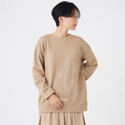 ウォッシャブル】ゼブラモチーフラメスウェットプルオーバー