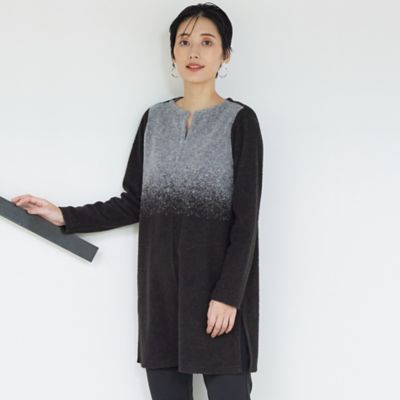 ＜EVEX by KRIZIA (Women)＞２３ＡＷ＊Ｗｉｎｇｓ掲載＊グラデーションウールジャカードキーネックチュニック（Ｕ５Ｐ１６２６７＿＿）