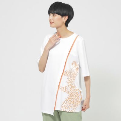 EVEX by KRIZIA (Women)/エヴェックス　バイ　クリツィア 【接触冷感】【ウォッシャブル】ラインパンサープリントチュニックカットソー(U5P18370__)
