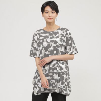＜EVEX by KRIZIA (Women)＞【接触冷感】【ウォッシャブル】２ＷＡＹトライバルプリントブロッキングプルオーバーカットソー（Ｕ５Ｐ２３３８７＿＿）