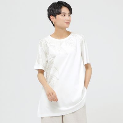 ＜EVEX by KRIZIA (Women)＞【接触冷感】【ウォッシャブル】パームツリープリントプルオーバーカットソー（Ｕ５Ｐ２６３９２＿＿）