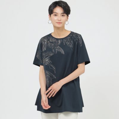 【接触冷感】【ウォッシャブル】パームツリープリントプルオーバーカットソー（Ｕ５Ｐ２６３９２＿＿）