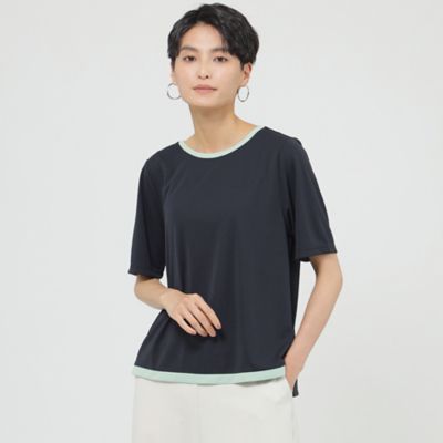 ＜EVEX by KRIZIA (Women)＞【接触冷感】【ウォッシャブル】クールカラーブロッキングプルオーバーカットソー（Ｕ５Ｐ２７３９３＿＿）