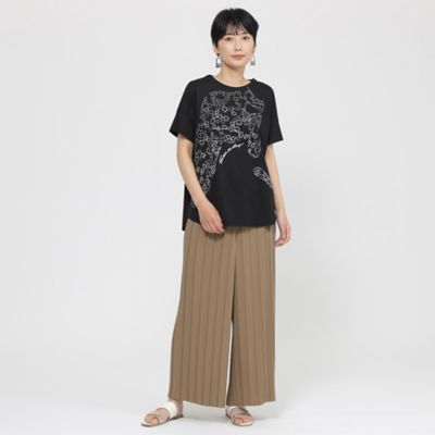 【ＳＡＮＹＯ　Ｓｔｙｌｅ　ＥＤＩＴＩＯＮ掲載】【接触冷感】【ウォッシャブル】パンサーエンブロイダリープルオーバーカットソー（Ｕ５Ｐ２９５８４