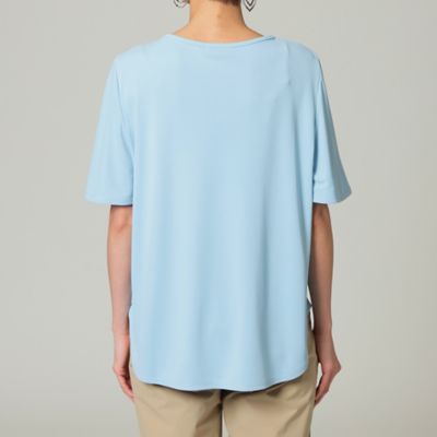 【ウォッシャブル】【接触冷感】ストライプリモーネプリントカットソー（Ｕ５Ｐ３１１４６＿＿）
