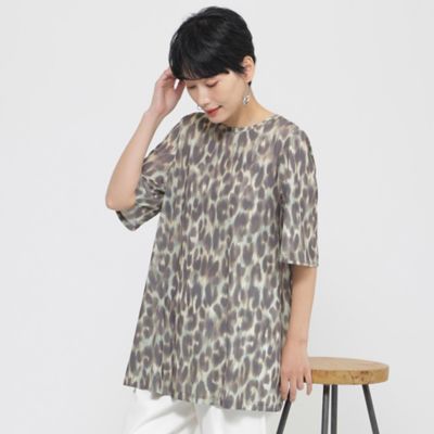 EVEX by KRIZIA (Women)/エヴェックス　バイ　クリツィア 【接触冷感】【ウォシャブル】クールレオパードチュニックカットソー（Ｕ５Ｐ３５５８５＿＿）
