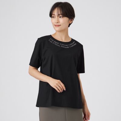 【接触冷感】【ウォッシャブル】ネックエンブロイダリーカットソー（Ｕ５Ｐ３６６２５＿＿）