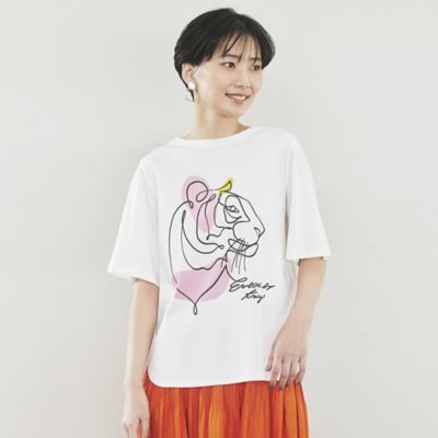 ＜EVEX by KRIZIA (Women)＞＊Ｗｉｎｇｓ掲載＊【ウォッシャブル】アーティスティックタイガープリントＴシャツ（Ｕ５Ｐ３９１７３＿＿）