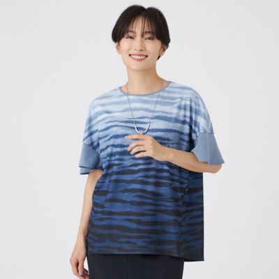 【接触冷感】【ウォッシャブル】グラデーションゼブラカットソー（Ｕ５Ｐ３９６１６＿＿）