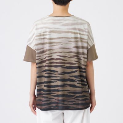 【接触冷感】【ウォッシャブル】グラデーションゼブラカットソー（Ｕ５Ｐ３９６１６＿＿）