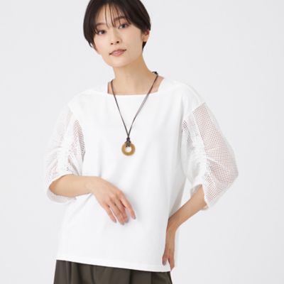 ＜EVEX by KRIZIA (Women)＞【ウォッシャブル】メッシュコンビカットソー（Ｕ５Ｐ４３６２２＿＿）