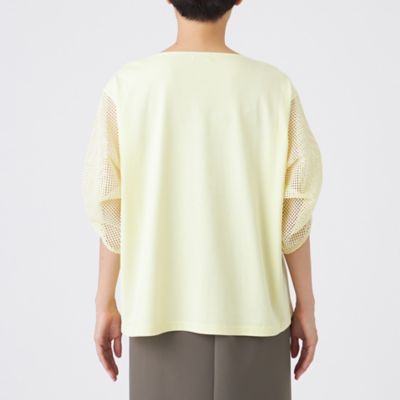 【ウォッシャブル】メッシュコンビカットソー（Ｕ５Ｐ４３６２２＿＿）