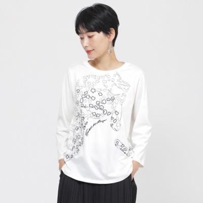 EVEX by KRIZIA (Women)/エヴェックス　バイ　クリツィア 【ＷＥＢ・一部店舗限定】【接触冷感】【ウォシャブル】パンサーエンブロイダリー七分袖カットソー（Ｕ５Ｐ４７５８４＿＿）