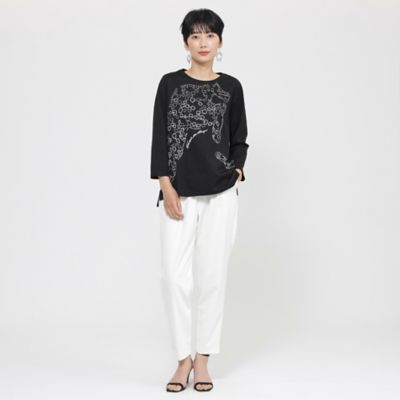 【ＷＥＢ・一部店舗限定】【接触冷感】【ウォシャブル】パンサーエンブロイダリー七分袖カットソー（Ｕ５Ｐ４７５８４＿＿）