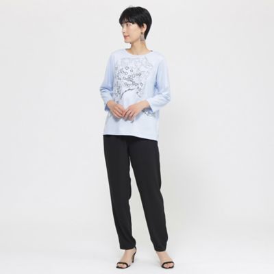 【ＷＥＢ・一部店舗限定】【接触冷感】【ウォシャブル】パンサーエンブロイダリー七分袖カットソー（Ｕ５Ｐ４７５８４＿＿）