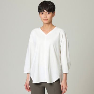＜EVEX by KRIZIA (Women)＞【ウォッシャブル】コットンライクジャージコンビカットソー（Ｕ５Ｐ５３１４５＿＿）