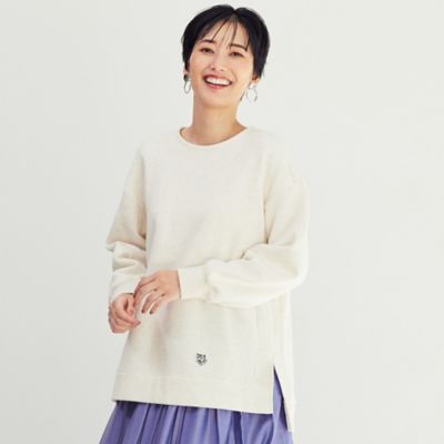 ＜EVEX by KRIZIA (Women)＞２３ＡＷ＊Ｗｉｎｇｓ掲載＊【ウォッシャブル】タイガーパッチソフト裏毛チュニックプルオーバーカットソー（Ｕ５Ｐ６０２６５＿＿）