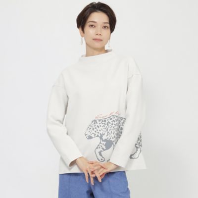 ＜EVEX by KRIZIA (Women)＞２３ＡＷ＊Ｗｉｎｇｓ掲載＊【ウォッシャブル】ランニングパンサープリントボトルネックカットソー（Ｕ５Ｐ６６２６６＿＿）