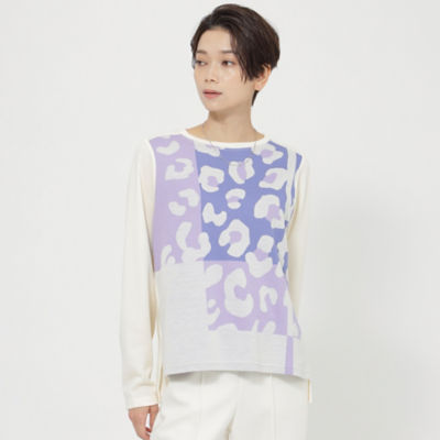 ＜EVEX by KRIZIA (Women)＞【ウォッシャブル】ウールミックスレオパードジャカードプルオーバーカットソー（Ｕ５Ｐ７５２５５＿＿）