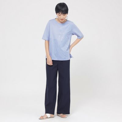 【防透け】【吸水速乾】【接触冷感】【ＵＶ対策】３Ｓオックスセミワイドパンツ（Ｕ５Ｒ１０５３３＿＿）
